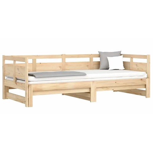 Łóżko rozsuwane z naturalnej sosny 2x(80x200) cm - Givefi 3X ze sklepu Edinos.pl w kategorii Łóżka i materace - zdjęcie 173561545
