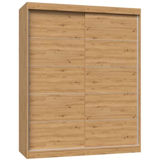 Szafa przesuwna dwudrzwiowa 160 cm dąb artisan - Stoflis 7X ze sklepu Edinos.pl w kategorii Szafy - zdjęcie 173561585