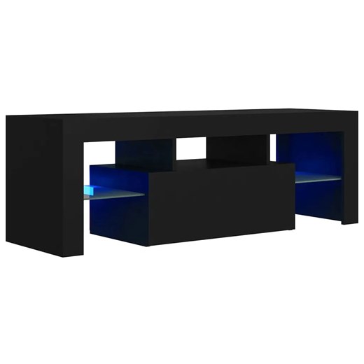 Czarna nowoczesna szafka RTV z LED - Artbo ze sklepu Edinos.pl w kategorii Szafki RTV - zdjęcie 173562485