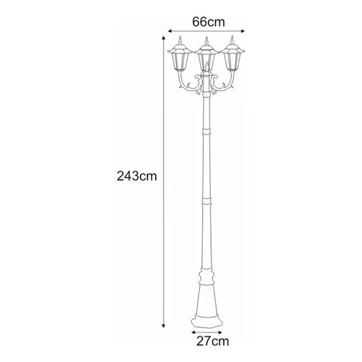 Czarna wysoka latarnia ogrodowa potrójna - S325-Relva Lumes One Size Edinos.pl