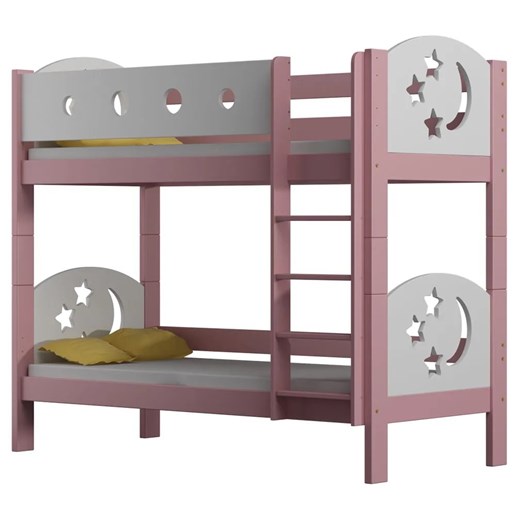 Różowe łóżko piętrowe z 2 materacami - Mimi 3X 180x80 cm Elior One Size Edinos.pl