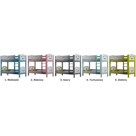 Różowe łóżko piętrowe z 2 materacami - Mimi 3X 180x80 cm Elior One Size Edinos.pl