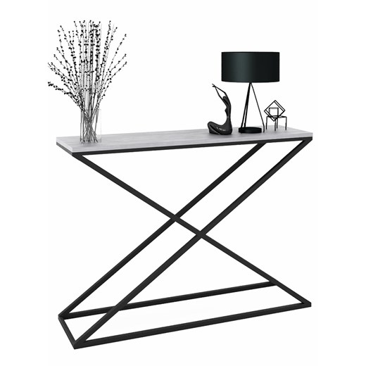 Nowoczesna konsola czarny + beton- Ergik 4X Elior One Size promocyjna cena Edinos.pl