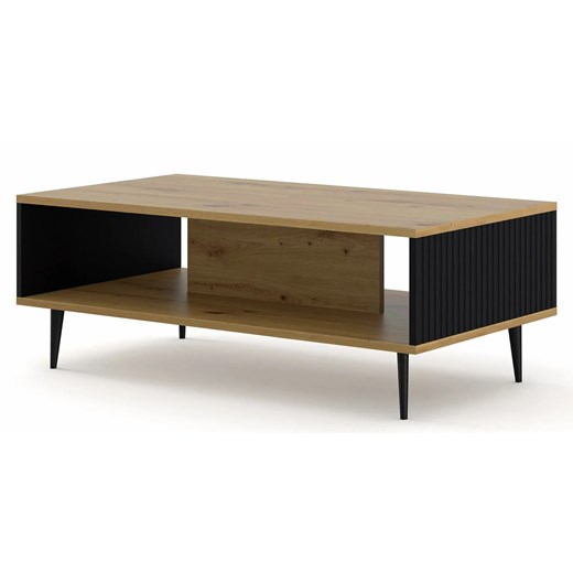 Stolik kawowy z lamelami artisan + czarny - Livorno 13X Elior One Size Edinos.pl