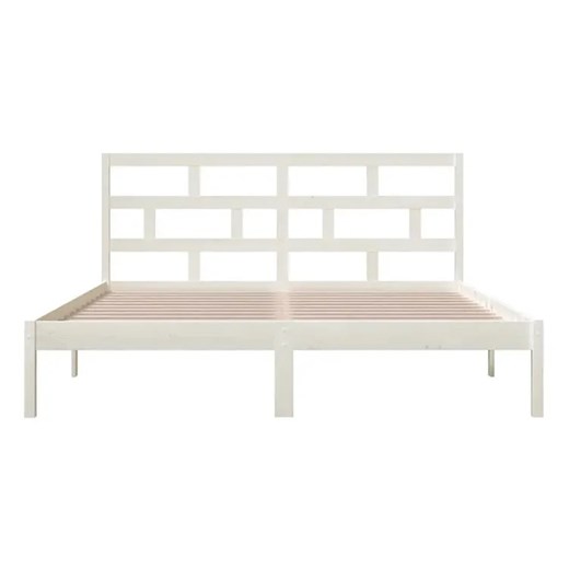 Białe drewniane podwójne łóżko 160x200 - Bente 6X Elior One Size Edinos.pl