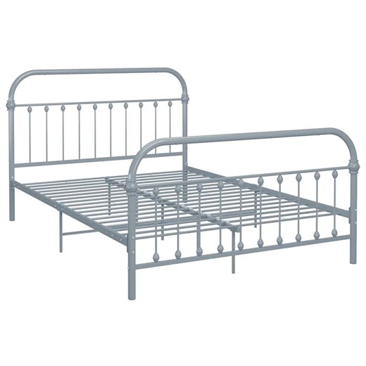 Szare metalowe łóżko w stylu loftowym 160x200 cm - Etiosa ze sklepu Edinos.pl w kategorii Łóżka i materace - zdjęcie 173568097