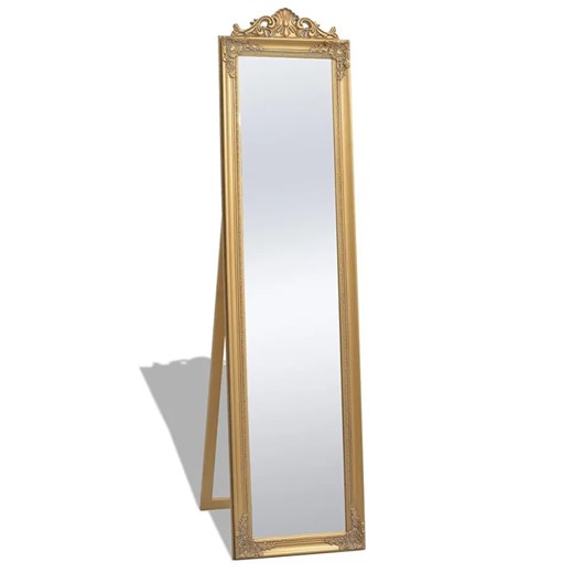 Złote stojące lustro w stylu glamour - Prozer Elior One Size Edinos.pl