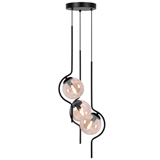 Bursztynowa lampa zwisająca kule - 14X A474 D7-P97 ze sklepu Edinos.pl w kategorii Lampy wiszące - zdjęcie 173568225