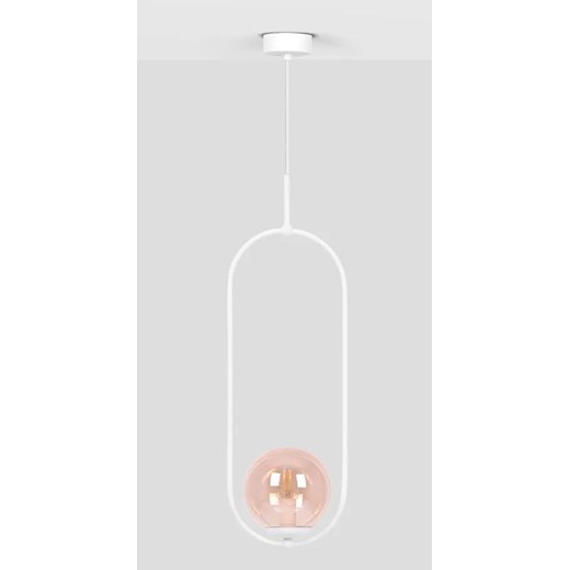 Biało-bursztynowa nowoczesna lampa wisząca nad stół - A488-Erdi Lumes One Size Edinos.pl