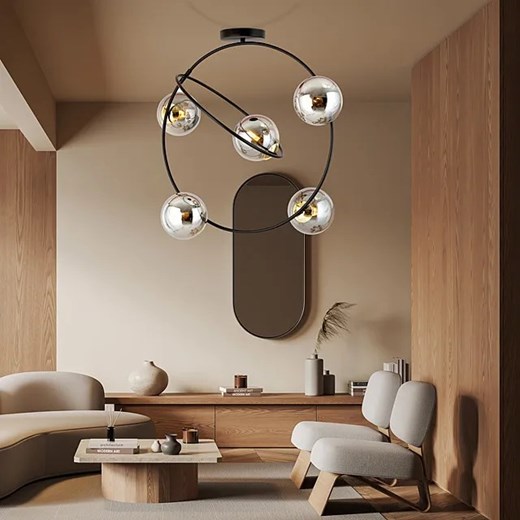 Nowoczesna lampa sufitowa z grafitowymi kloszami - D125-Merable Lumes One Size Edinos.pl