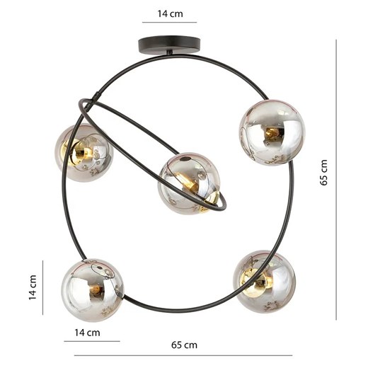 Nowoczesna lampa sufitowa z grafitowymi kloszami - D125-Merable Lumes One Size Edinos.pl
