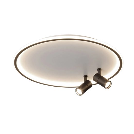 Czarny okrągły plafon LED z reflektorkami - S2 A506 K7-N95 ze sklepu Edinos.pl w kategorii Lampy sufitowe - zdjęcie 173568539