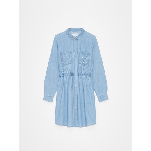 Mohito - Jeansowa sukienka mini - niebieski ze sklepu Mohito w kategorii Sukienki - zdjęcie 173569855