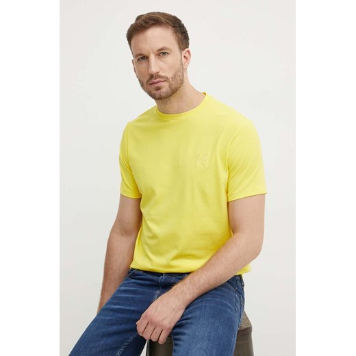 Karl Lagerfeld t-shirt męski kolor żółty gładki 542221.755890 ze sklepu ANSWEAR.com w kategorii T-shirty męskie - zdjęcie 173570376