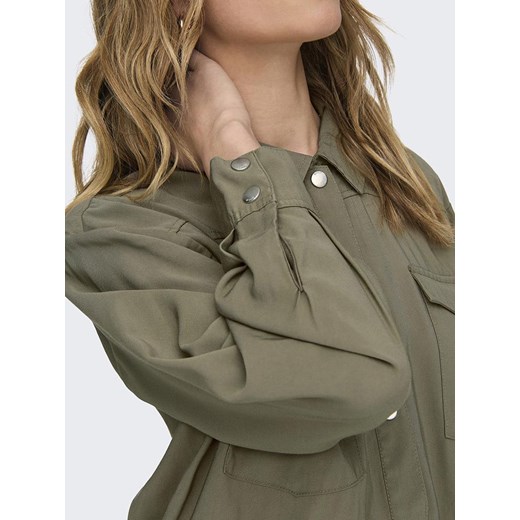 Koszula damska ONLY zielona casual z kołnierzykiem 