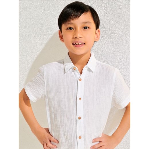 Sinsay - Koszula muślinowa - biały ze sklepu Sinsay w kategorii Koszule chłopięce - zdjęcie 173576066