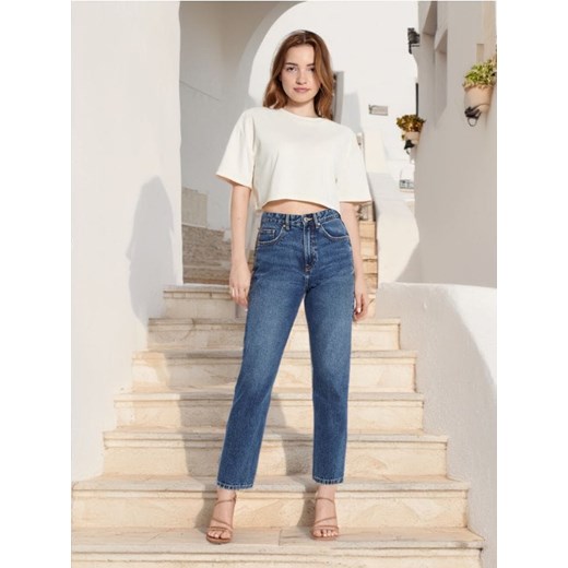 Sinsay - Jeansy mom - granatowy ze sklepu Sinsay w kategorii Jeansy damskie - zdjęcie 173576309