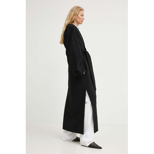 By Malene Birger płaszcz wełniany kolor czarny przejściowy ze sklepu ANSWEAR.com w kategorii Płaszcze damskie - zdjęcie 173577005