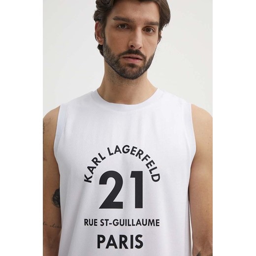 Karl Lagerfeld t-shirt męski kolor biały 541231.755266 ze sklepu ANSWEAR.com w kategorii T-shirty męskie - zdjęcie 173577368
