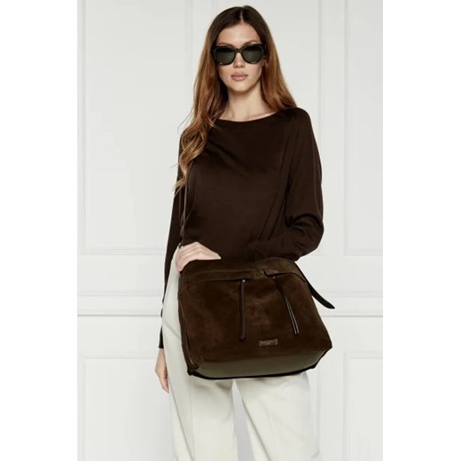 Shopper bag Gianni Chiarini matowa skórzana na ramię