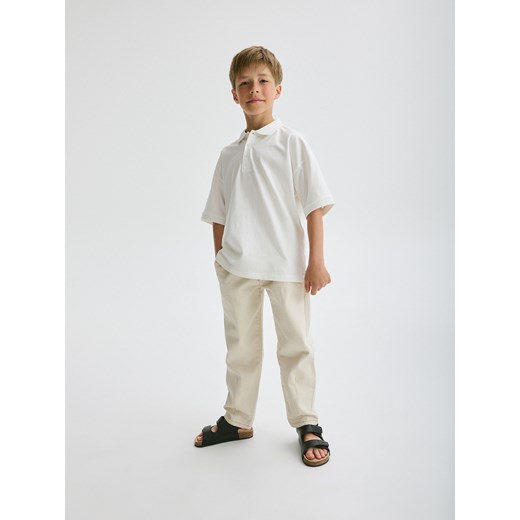 Reserved - T-shirt polo - złamana biel ze sklepu Reserved w kategorii T-shirty chłopięce - zdjęcie 173582139