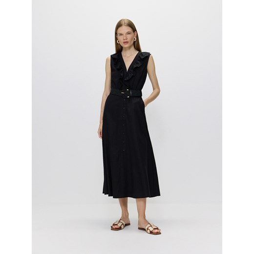 Reserved - Sukienka z lnem - czarny ze sklepu Reserved w kategorii Sukienki - zdjęcie 173583425