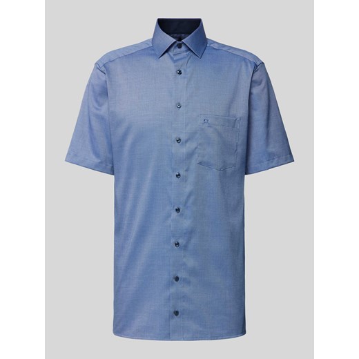 Koszula biznesowa o kroju regular fit z wyhaftowanym logo model ‘Global’ ze sklepu Peek&Cloppenburg  w kategorii Koszule męskie - zdjęcie 173583898