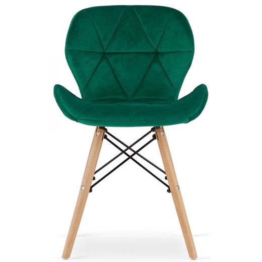 Zielone pikowane krzesło do salonu - Zeno 4X Elior One Size Edinos.pl