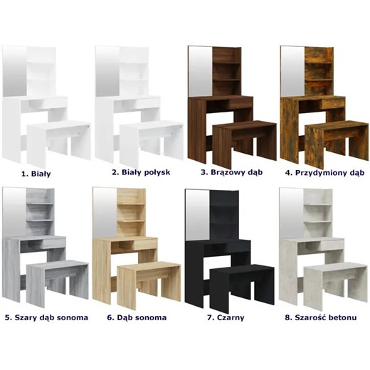 Skandynawska wąska toaletka do makijażu dab sonoma - Rienna Elior One Size Edinos.pl