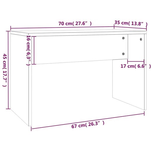 Skandynawska wąska toaletka do makijażu dab sonoma - Rienna Elior One Size Edinos.pl