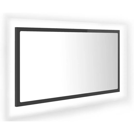 Prostokątne wiszące lustro LED szare w połysku - Vineri 3X ze sklepu Edinos.pl w kategorii Lustra - zdjęcie 173585859