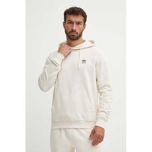 adidas Originals bluza bawełniana męska kolor beżowy z kapturem z aplikacją IX7669 ze sklepu ANSWEAR.com w kategorii Bluzy męskie - zdjęcie 173586406
