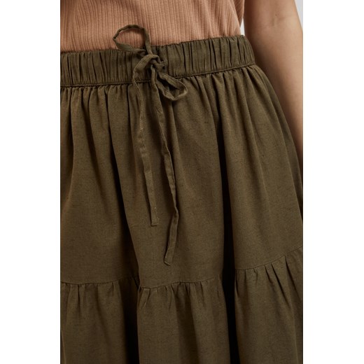 Spódnica brązowa Moodo.pl tkaninowa 