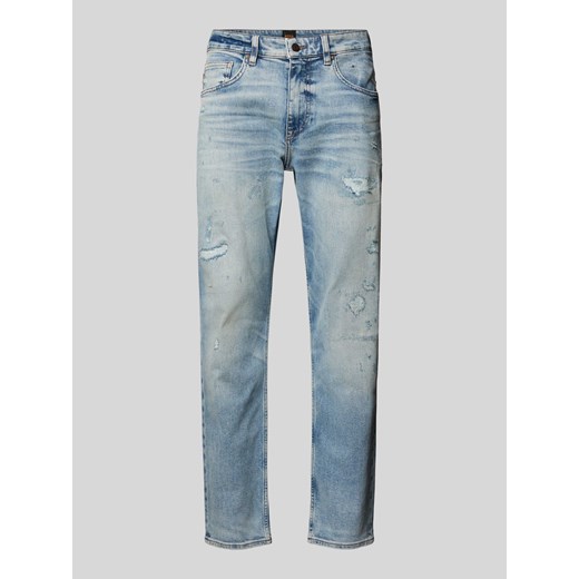 Jeansy o kroju slim fit z detalem z logo model ‘Troy’ ze sklepu Peek&Cloppenburg  w kategorii Jeansy męskie - zdjęcie 173587037