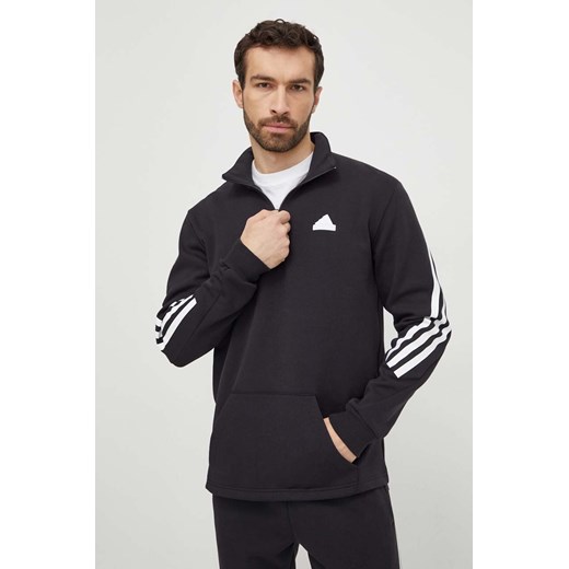 adidas bluza SPORTY STREET męska kolor czarny ze sklepu ANSWEAR.com w kategorii Bluzy męskie - zdjęcie 173589366