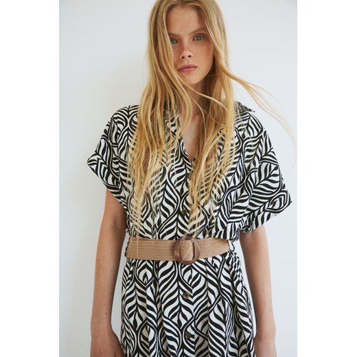 H & M - Szmizjerka z paskiem - Czarny H & M M H&M