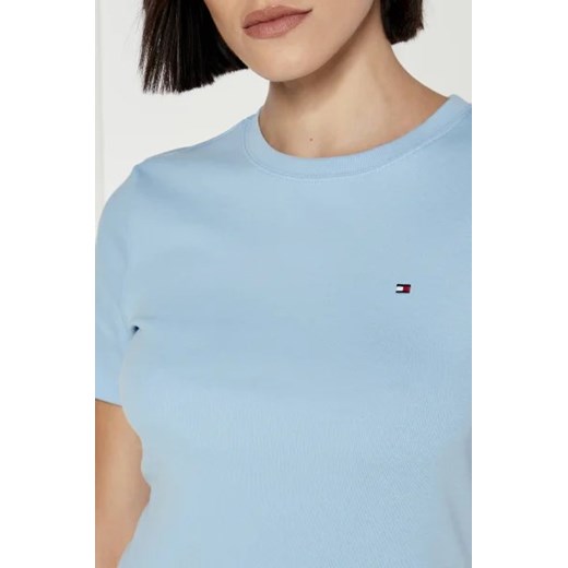 Bluzka damska Tommy Hilfiger z krótkimi rękawami z okrągłym dekoltem z bawełny