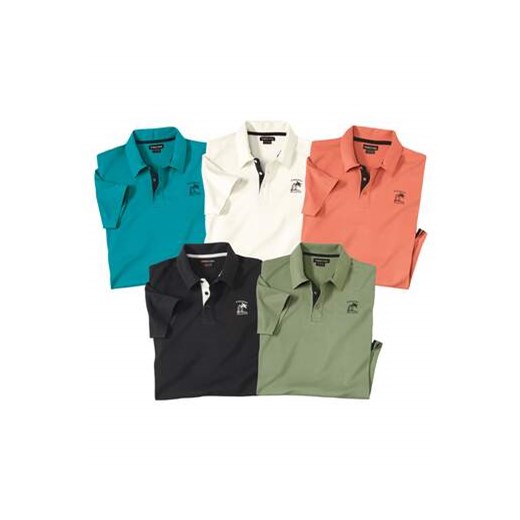 Zestaw 5 koszulek polo Pacific Island ze sklepu Atlas For Men w kategorii T-shirty męskie - zdjęcie 173597019