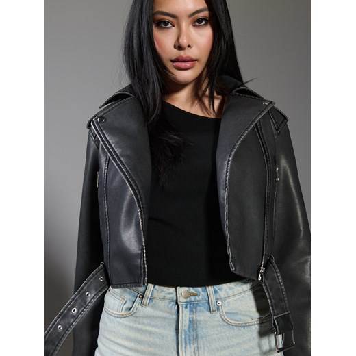 Sinsay - Kurtka typu biker - czarny Sinsay L Sinsay