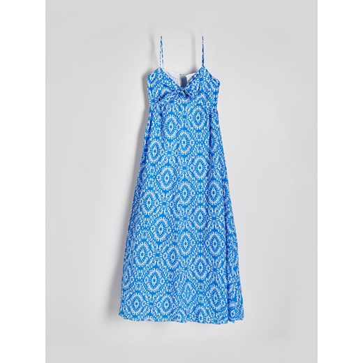Reserved - Sukienka z bawełny - niebieski ze sklepu Reserved w kategorii Sukienki - zdjęcie 173599386