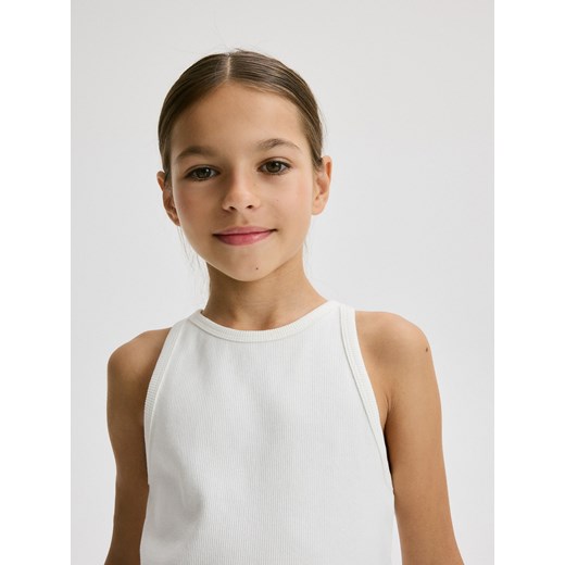 Reserved - Bawełniany top - złamana biel Reserved 134/140 (8-9 lat) Reserved