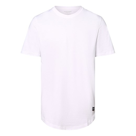 Jack & Jones T-shirt męski Mężczyźni Bawełna biały jednolity ze sklepu vangraaf w kategorii T-shirty męskie - zdjęcie 173601305