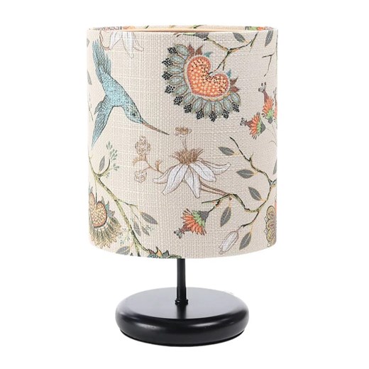 Czarna lampka nocna z motywem kwiatów - S386 F1-C51 ze sklepu Edinos.pl w kategorii Lampy stołowe - zdjęcie 173601618