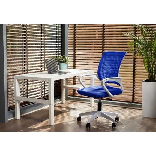 Niebieski fotel obrotowy do biurka - Azon 3X Elior One Size Edinos.pl