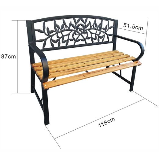Ogrodowa ławka z ozdobnym oparciem - Elgros 4X Elior One Size Edinos.pl