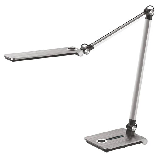 Srebrna nowoczesna lampka biurkowa LED - A508-Ekra Lumes One Size Edinos.pl