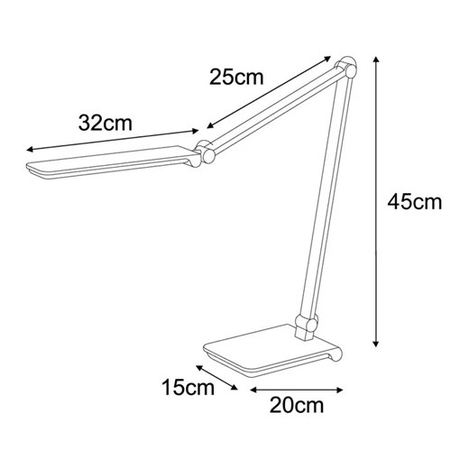 Srebrna nowoczesna lampka biurkowa LED - A508-Ekra Lumes One Size Edinos.pl