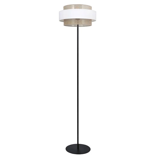 Beżowo-biała lampa stojąca abażurowa boho - A523-Sozi Lumes One Size Edinos.pl