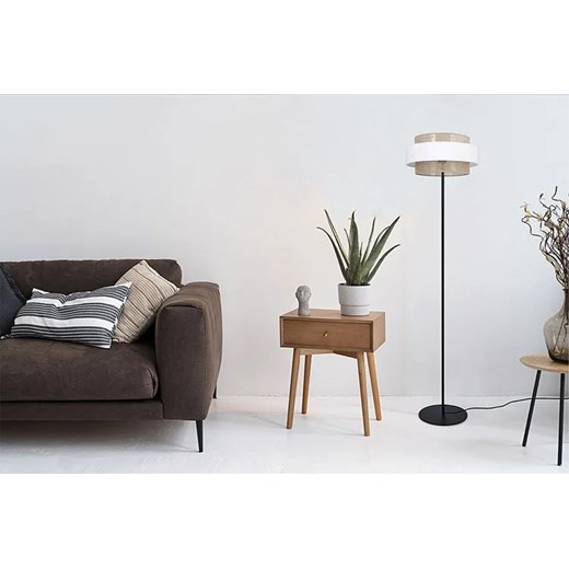 Beżowo-biała lampa stojąca abażurowa boho - A523-Sozi Lumes One Size Edinos.pl
