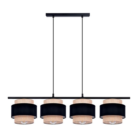 Lampa wisząca ze sznurka jutowego z 4 abażurami - A527 C4-A50 ze sklepu Edinos.pl w kategorii Lampy wiszące - zdjęcie 173602298